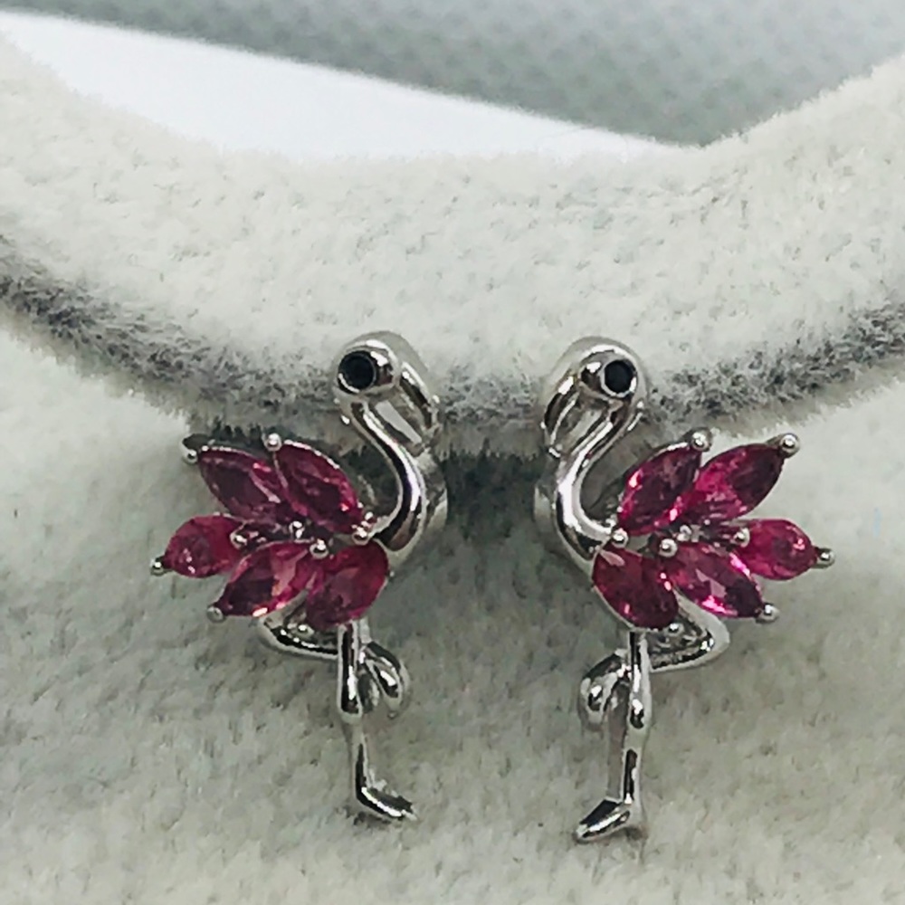 Pink Flamingo Stud Earrings - Picture 4 of 6